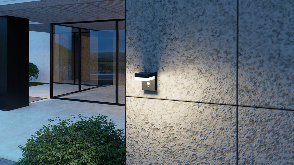 A diagram showing the professional lighting installation process and flexible wiring for exterior lighting.