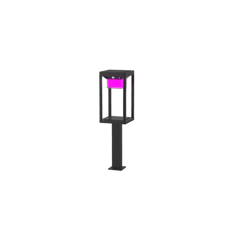 Ningbo Hanyuan smart Tuya floor cylindrical black lantern lamp with pink light, outdoor design.