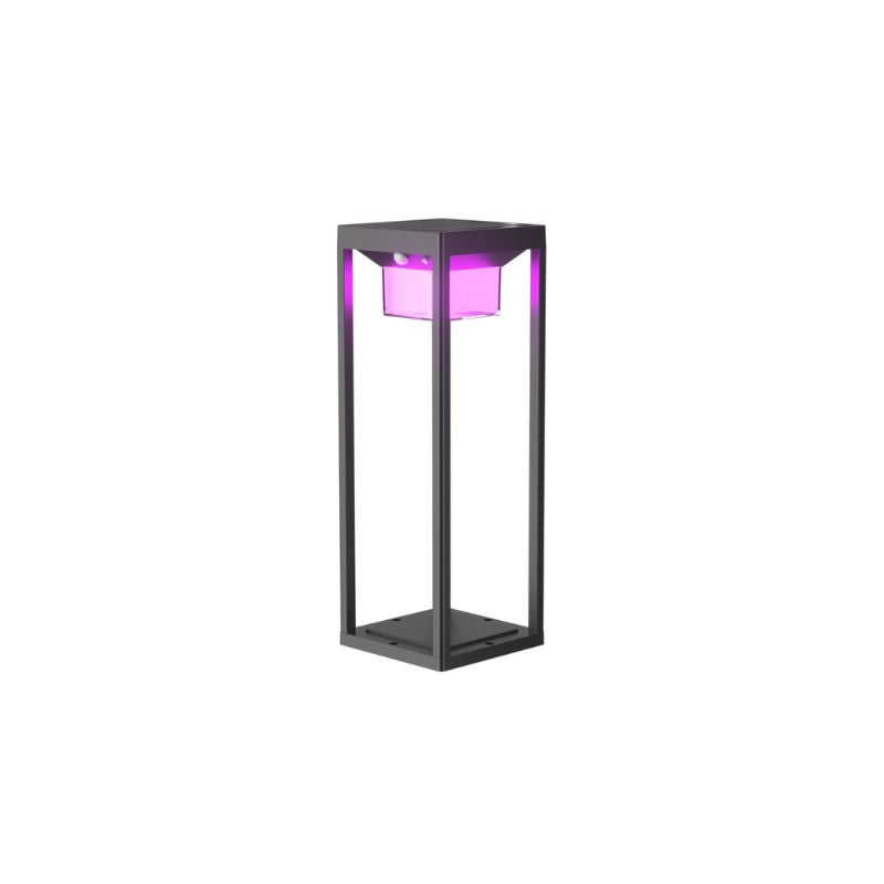 Ningbo Hanyuan smart Tuya rectangular floor lamp lantern black outdoor with purple light.