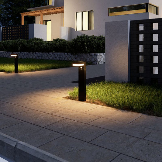Ningbo Hanyuan solar-powered Venus floor lamp in black, perfect for outdoor pathways or gardens, showcasing sleek design and energy-efficient lighting.