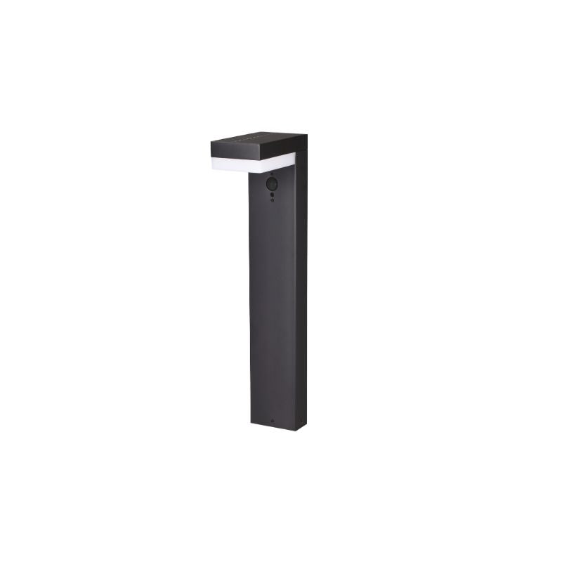 Ningbo Hanyuan solar-powered Venus floor lamp in black, sleek and minimalist design for outdoor spaces, providing efficient lighting with solar energy.