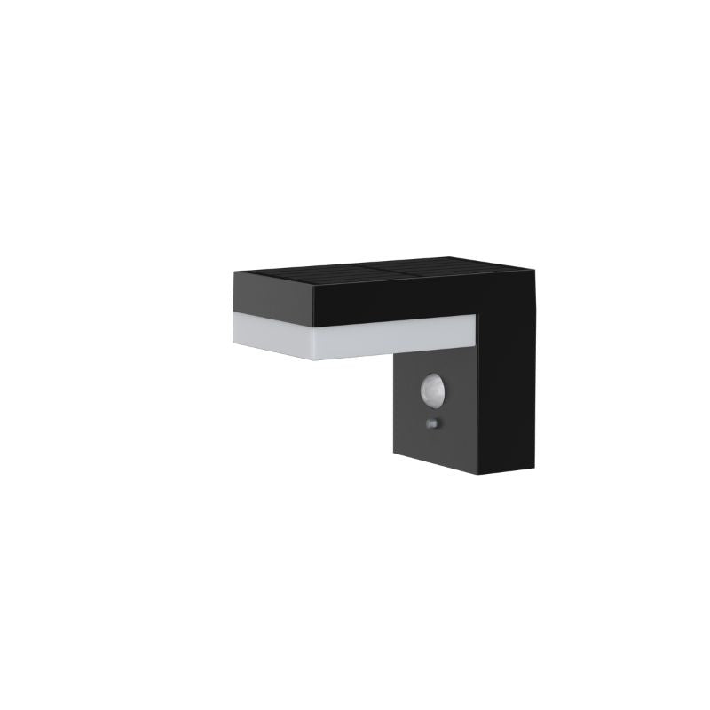 Ningbo Hanyuan solar-powered Venus wall lamp in black, with a motion sensor and a sleek, modern design for efficient lighting.