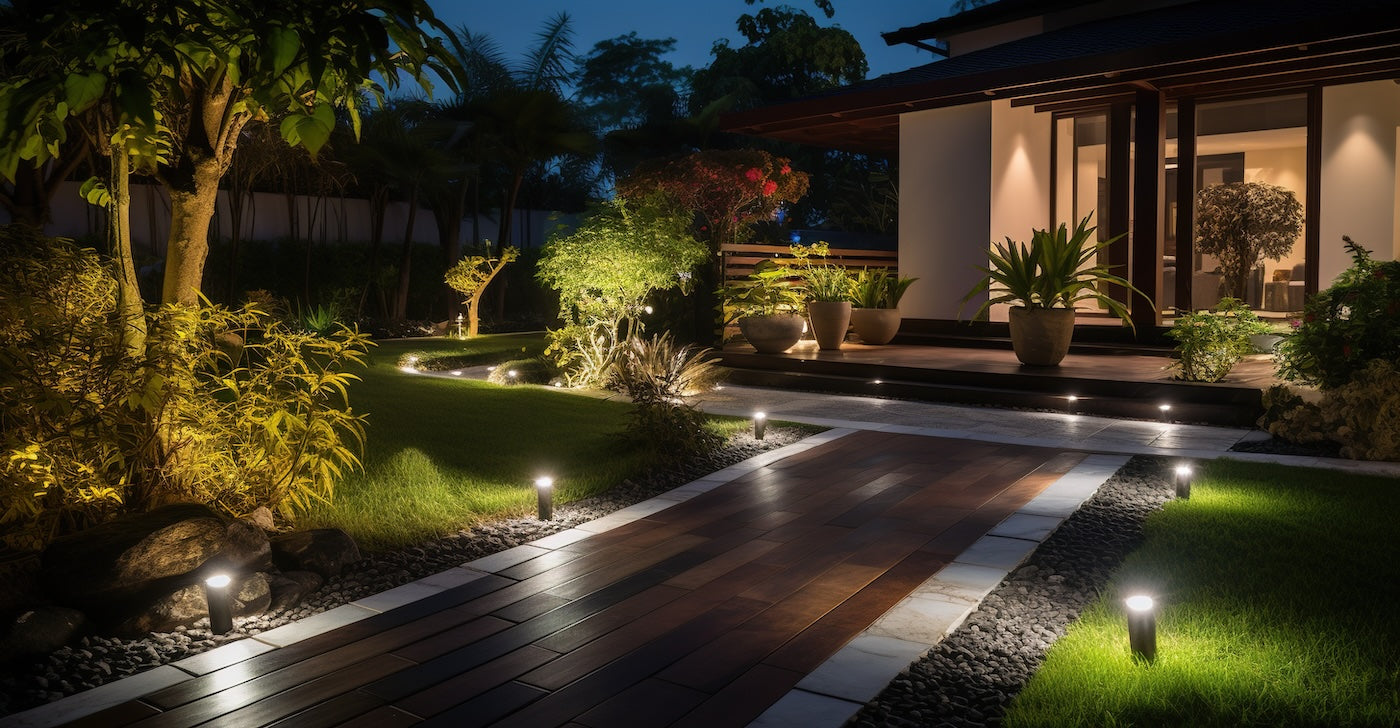 Nbhanyuan main power outdoor lights deliver powerful, reliable 230V illumination for patios and driveways. A versatile choice for modern outdoor spaces.